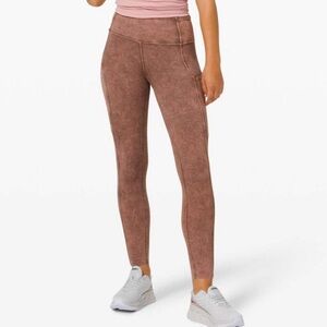 Lululemon Fast and Free Tight 25" Leggings Ice Dye Brown 4